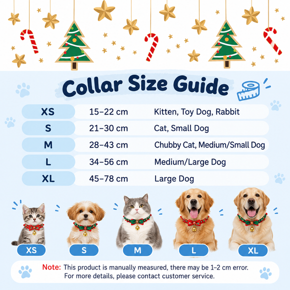 2 PCS Red Pet Christmas Bow Collar with Bell- 15-22 cm Adjustable Festive Bowtie Neck Collar for Cats and Dogs, Cute Holiday Party Decoration Accessory
