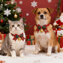 2 PCS Red Pet Christmas Bow Collar with Bell- 21-30 cm Adjustable Festive Bowtie Neck Collar for Cats and Dogs, Cute Holiday Party Decoration Accessory-3