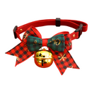 2 PCS Red Pet Christmas Bow Collar with Bell- 45-78 cm Adjustable Festive Bowtie Neck Collar for Cats and Dogs, Cute Holiday Party Decoration Accessory-1