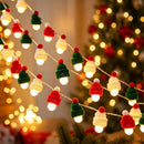 Christmas Knitted Hat String Lights (1.5M)- Warm White LED Fairy Lights with Red, Green and White Mini Hat Covers, Battery Powered Festive Decor for Tree, Mantel and Windows-1