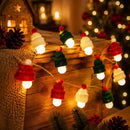 Christmas Knitted Hat String Lights (1.5M)- Warm White LED Fairy Lights with Red, Green and White Mini Hat Covers, Battery Powered Festive Decor for Tree, Mantel and Windows-2