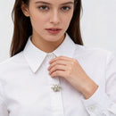 2 Piece Christmas Snowflake Button Cover Set - 2.4cm Sparkling Silver Snowflake Decorative Shirt Button Covers for Blouses, Dresses and Festive Outfits-2