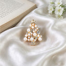 Christmas Tree Cufflinks 2 Pack - Gold Tone Pearl and Rhinestone Festive Shirt Cuff Links for Christmas Parties and Holiday Outfits-4