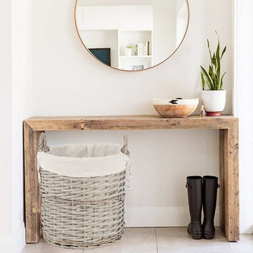 4 Piece Wicker  Storage Baskets With Liner Set - 0