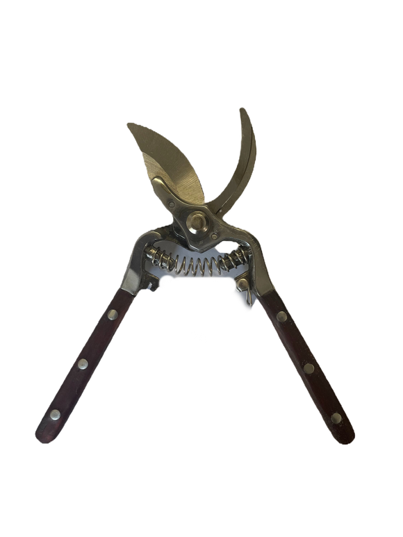Curved Pruning Shears | Wood & Metal Handle