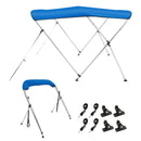 3 Bow Bimini Top Boat Cover, 900D Polyester Canopy with 1" Aluminum Alloy Frame, Waterproof and Sun Shade, Includes Storage Boot, 2 Support Poles, 4 Straps, 6'L x 46"H x 61"-66"W, Pacific Blue-9