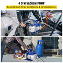 4CFM 1/4HP Rotary Vane Vacuum Pump + R134AManifold Gauge Tester Charging +Hose-2
