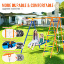 Swing Sets for Backyard 6 in 1 Swing Set 440lbs Capacity Metal Swingset-4