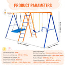 Swing Sets for Backyard 6 in 1 Swing Set 440lbs Capacity Metal Swingset-7