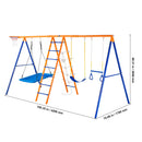 Swing Sets for Backyard 6 in 1 Swing Set 440lbs Capacity Metal Swingset-8