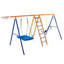 Swing Sets for Backyard 6 in 1 Swing Set 440lbs Capacity Metal Swingset-11