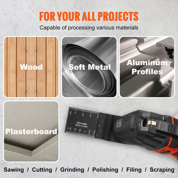 30PCS Multi Tool Blades Kits, Universal Quick Release Oscillating Saw Blades, 8 Types Wood Metal Plastic Oscillating Tool Blades, Fit Dewalt Bosch Milwaukee Hitachi Chicago Craftsman