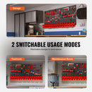 Wall Mounted Storage Bins, 30-Bin Parts Rack Organizer Garage Plastic Shop Tool with Wall Panels/Tool Holders/Hooks, Tool Organizer for Nuts, Bolts, Screws, Nails, Beads, Buttons, Black and Red-6