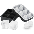 Ice Cube Trays (Set of 2), 2-in-1 Combo with Silicone Sphere Ice Ball Maker & Large Square Ice Cube Maker with Lid, Reusable Easy Release BPA Free Ice Tray Set for Whiskey Cocktails Bourbon-9