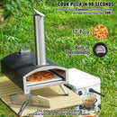 Outdoor Pizza Oven, 12" Wood Fired Pizza Ovens, Pellet Pizza Stove with Thermometer, Portable Pizza Maker for Outside Backyard Patio Camping, Pizza Stone, Carry Bag, Shovel, Black-2
