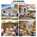 Outdoor Pizza Oven, 12" Wood Fired Pizza Ovens, Pellet Pizza Stove with Thermometer, Portable Pizza Maker for Outside Backyard Patio Camping, Pizza Stone, Carry Bag, Shovel, Black-6