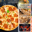 Outdoor Pizza Oven, 12" Wood Fired Pizza Ovens, Pellet Pizza Stove with Built-in Thermometer, with Thickened Cordierite, Rotating Pizza Stone, Carry Bag, Shovel, Portable Pizza Maker for Outside Backyard Patio Camping Black-3