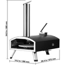 Outdoor Pizza Oven, 12" Wood Fired Pizza Ovens, Pellet Pizza Stove with Built-in Thermometer, with Thickened Cordierite, Rotating Pizza Stone, Carry Bag, Shovel, Portable Pizza Maker for Outside Backyard Patio Camping Black-8