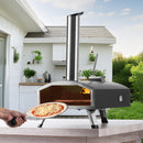 VEVOR Outdoor Pizza Oven, 12" Wood Fired Pizza Ovens, Pellet Pizza Stove with Built-in Thermometer, with Thickened Cordierite, Rotating Pizza Stone, Carry Bag, Shovel,  Portable Pizza Maker for Outside Backyard Patio Camping Black-8