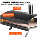 Outdoor Pizza Oven, 12-inch, Wood Pellet and Charcoal Fired Pizza Maker, Portable Outside Stainless Steel Pizza Grill with Pizza Stone, Waterproof Cover, Shovel, Wood Burner for Backyard Camping-4