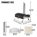 Outdoor Pizza Oven, 12-inch, Wood Pellet and Charcoal Fired Pizza Maker, Portable Outside Stainless Steel Pizza Grill with Pizza Stone, Waterproof Cover, Shovel, Wood Burner for Backyard Camping-7