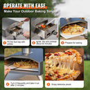 VEVOR Outdoor Pizza Oven, 12-inch, Wood Pellet and Charcoal Fired Pizza Maker, Portable Outside Stainless Steel Pizza Grill with Pizza Stone, Waterproof Cover, Shovel, Wood Burner for Backyard Camping-6