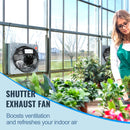 Shutter Exhaust Fan, 254 mm High-speed 1400RPM 753 CFM, Aluminum Wall Mount Attic Fan with AC-motor, Ventilation and Cooling for Greenhouses, Garages, Sheds, Shops-2