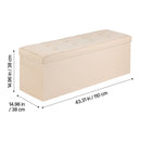 Foldable Storage Ottoman Bench, End of Bed Bench with Side Bags, Folding Upholstered Storage Chest Supports 660 lbs, Linen Bed Ottoman with Large Space for Living Room, Bedroom, Entryway, Beige-8
