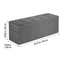 Foldable Storage Ottoman Bench, End of Bed Bench with Side Bags, Folding Upholstered Storage Chest Supports 660 lbs, Linen Bed Ottoman with Large Space for Living Room, Bedroom, Entryway, Grey-8