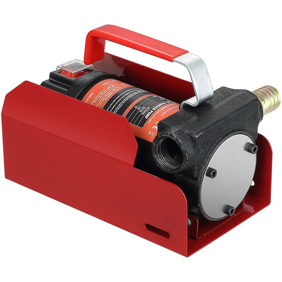 Fuel Transfer Pump, 12V DC, 10 GPM, 8 m Lift, Portable Electric Diesel Transfer Extractor Pump Kit with Automatic Shut-off Nozzle, Delivery & Suction Hose for Diesel, Kerosene, Transformer Oil