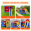 Inflatable Bounce House, Outdoor High Quality Playhouse Trampoline, Jumping Bouncer with Blower, Slide, and Storage Bag, Family Backyard Bouncy Castle, for Kid Ages 3_8 Years, 3.4x2.6x2.3m-6