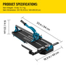 Tile Cutter 24in Cutting Tool w/ Laser Guide Single Rail Double Brackets-7