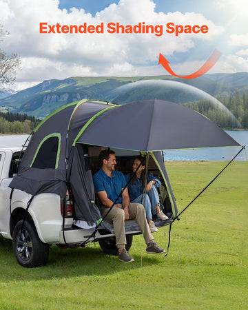 VEVOR Truck Tent 5.0-5.2ft Waterproof PU2000 Truck Bed Camping Tent 2-3 Person - 0