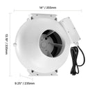 4" to 4.5" Radon Mitigation Fan System Quiet 380CFM Inline Duct Waterproof-8