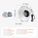 VEVOR 4" to 4.5" Radon Mitigation Fan System Quiet 380CFM Inline Duct Waterproof-7