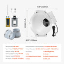 4" to 4.5" Radon Mitigation Fan System Kit Quiet 190 CFM Inline Duct Fan-7