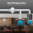 6" to 4.5" Radon Mitigation Fan System Kit Quiet 380 CFM Inline Duct Fan-3
