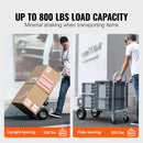 Aluminum Hand Truck, 2 in 1, 363 kg Max Load Capacity, Heavy Duty Industrial Convertible Folding Hand Truck and Dolly, Utility Cart Converts from Hand Truck to Platform Cart with Rubber Wheels-2