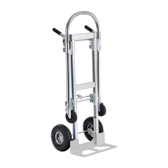 VEVOR Aluminum Hand Truck, 2 in 1, 363 kg Max Load Capacity, Heavy Duty Industrial Convertible Folding Hand Truck and Dolly, Utility Cart Converts from Hand Truck to Platform Cart with Rubber Wheels