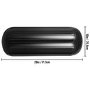 Boat Fenders, 10" x 28" Ribbed Fender, 4 Pack Boat Bumpers, Hole Through Middle Ribbed Inflatable Boat Fender with 4 Ropes, for Pontoon Boat Sailboat, Ski Boat, Black-8