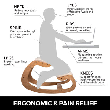 Ergonomic Kneeling Chair Heavy Duty Better Posture Kneeling Stool Office Chair Home for Body Shaping Relieveing Stress Meditation Desk Computer Kneeling Stool Chair - 0