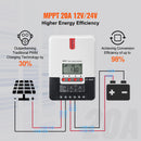 20A MPPT Solar Charge Controller, Auto DC Input, Solar Panel Regulator Charger with LCD Display Temperature Sensor Cable, for Sealed(AGM), Gel, Flooded and Lithium Battery Charging-2