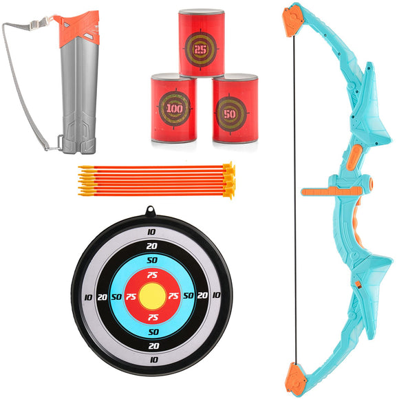 Kids Bow and Arrow Set LED Light Up Outdoor Archery Kit Children 10 Arrows