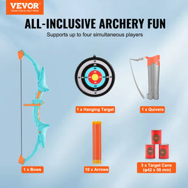 VEVOR Kids Bow and Arrow Set LED Light Up Outdoor Archery Kit Children 10 Arrows - 0