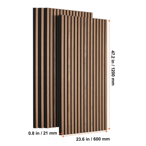 Wood Slat Acoustic Panels 23.6 x 47.2 inch for Modern Wall Decor Walnut