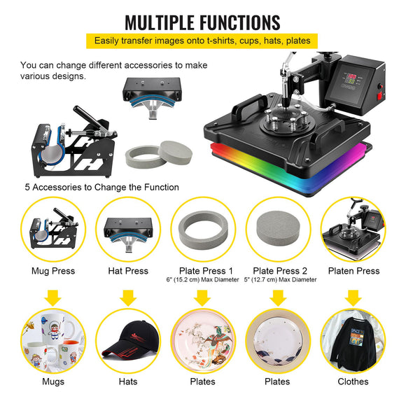 New Digital Clamshell 12" X 15" (29 X 38cm) Heat Transfer Press T-Shirt Sublimation Machine
