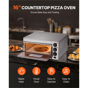 Commercial Countertop Pizza Oven Electric Pizza Oven for 16" Pizza Indoor - 0
