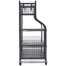 Golf Storage Garage Organizer, 2 Golf Bag Stand Holder and Other Sports Equipment Storage Rack, Rolling Ball Cart on Wheels, Outdoor Sport Gear and Toy Storage with Baskets & Hooks, Steel, Black-11