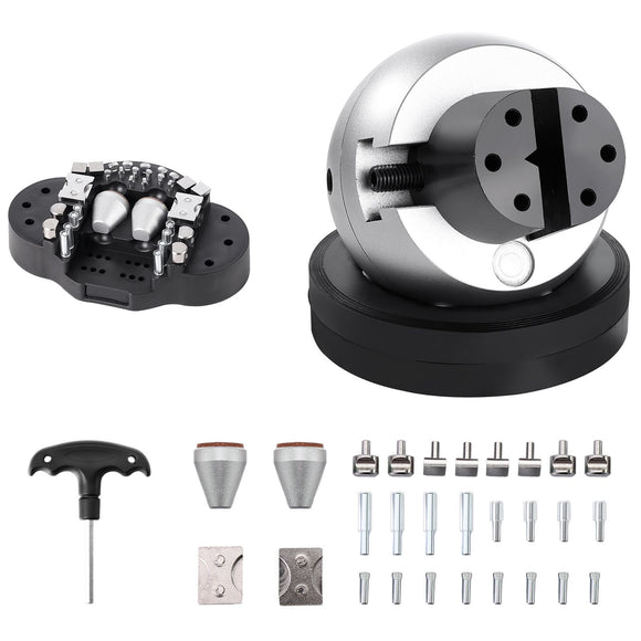 Engraving Block 5 inch Ball Vise Setting Jewelry Ball Vise Engraving with 34PCS Attachment and Rubber Base
