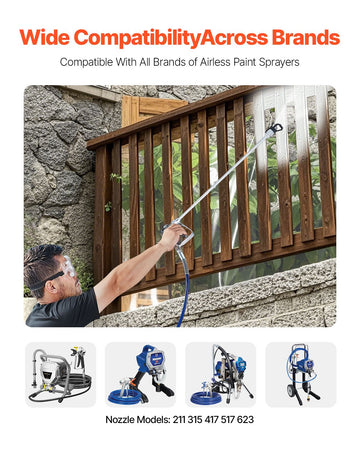 Airless Paint Spray Gun and Hose Kit 3600PSI with Extension Rods Filters - 0